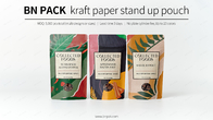 56g 2 uncje torebek papierowych z przyprawami do okien Kraft z możliwością wielokrotnego zamykania Odporny na zapach