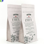 Kompostowalne 250gr 500gr 1kg Kraft Paper PLA Box Dolne torby do pakowania kawy Zawór