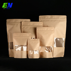 100g 250g 500g 1kg Zwykły biodegradowalny zapas Stand Up Brown Kraft Paper Bag z zamkiem błyskawicznym