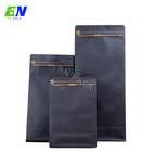Czarny papier pakowy z płaskim dnem Etui 250 g Ekologiczne etui na kawę z zamkiem błyskawicznym